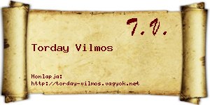 Torday Vilmos névjegykártya