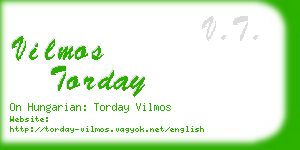 vilmos torday business card